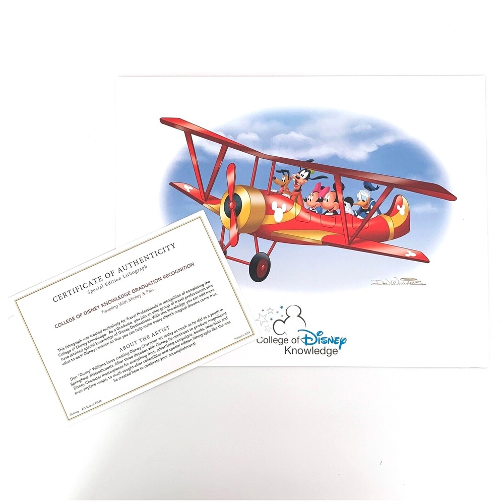 Don Williams College of Disney Knowledge Graduation Lithograph w COA